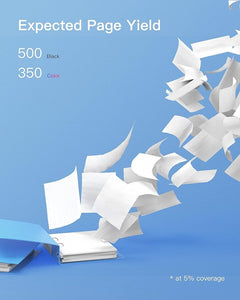 Geschätzte gedruckte Seiten: 500 Seiten pro 603XL-Black Cartridges, 350 Seiten pro 603XL-Farbtintenpatrone bei 5 % A4-Abdeckung